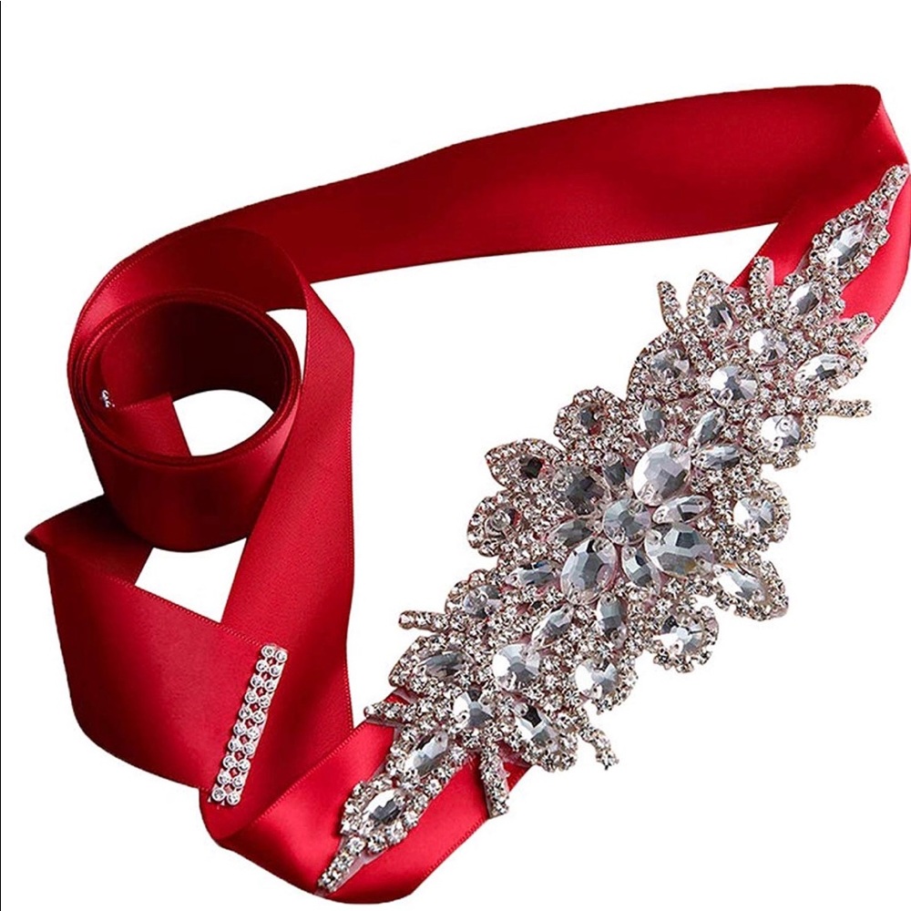 ⭕️Rhinestone Wedding Dress Belt Ribbon Crystals‼️
